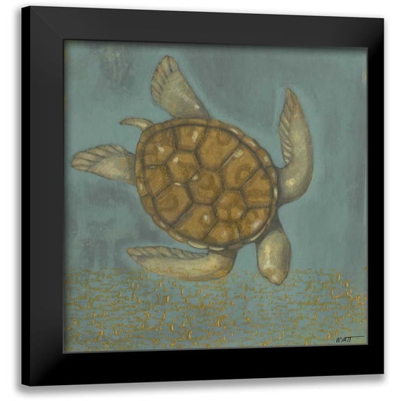 Wyatt Jr., Norman 12x12 Black Modern Framed Museum Art Print Titled - Sea Turtle I
