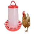 thumbnail image 3 of JilgTeok 1 Packs Chicken Feeder Plastic Food Feeder with Lid Handle Durable Feeding Container for Chicken Chick Hen Turkeys Poultry, 3 of 6