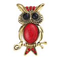thumbnail image 3 of Broche de búho turquesa con de imitación rojos, alfiler para el pecho, insignia, alfiler, joyería Zulema Animal Bird Brooch, 3 of 8