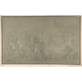 thumbnail image 3 of Stefano Pozzi 18x13 Black Modern Framed Museum Art Print Titled - The Contest of Elijah and the Prophets of Baal on Mount Carmel (1699-1768), 3 of 5