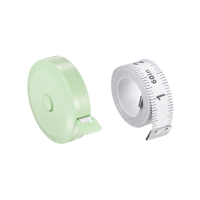 2uds Suave Cinta Métrica Juego 200cm Doble Lado Retráctil Medición Regla para Cuerpo Tela Costura, Nórdico Verde Blanco