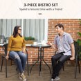 thumbnail image 4 of Outsunny 3 Pieces Patio Furniture Set with 2 Stackable Chairs, Black, 4 of 10