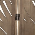 thumbnail image 5 of MyGift 3-Panel Brown Wood Room Divider, Tropical Palm Leaf Cutout Design, 5 of 6