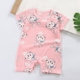 thumbnail image 2 of Xudanell 100% Cotton Kids Romper Short Sleeve Snap Closure Green Unisex Kids Bodysuit 0-24 Months (Pink, 6-12 Months), 2 of 6