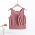 thumbnail image 2 of SHTXOZHI Plus Size Tops for Women Summer Sleeveless Crop Tank Tops Casual Pajama Tops Solid Color Shirts, 2 of 3