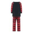 thumbnail image 5 of Qiylii Family Christmas Matching Pajamas Set, Long Sleeve Letters Tops+Plaid Pants, 5 of 9