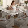 thumbnail image 5 of 65" Oversized Indoor Cloud Couch Chair, Boneless Wide Armrest Chaise with 3 Pillows, Comfy Cozy Sofa Bed, White, 5 of 7