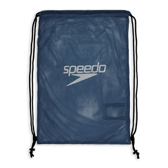 Speedo Mesh Sports School Gymsack Shoulder Wet Swimming Kit Bag Navy Blue