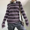 thumbnail image 2 of Basic T Shirts for Women Spring Summer Casual Tees Loose Long Sleeve Crewneck Striped Tops, 2 of 6