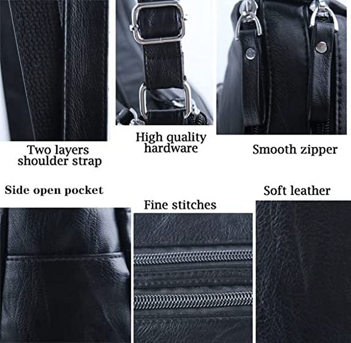 10 Pockets Crossbody Purses for Women Medium Pocketbooks Lightweight Ladies Satchel Bag Multi Pocket Shoulder Handbag