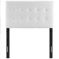 thumbnail image 2 of Modway Emily Tête de Lit Simple en Velours de Performance Capitonné « Biscuit », Blanc, 2 of 4