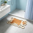 thumbnail image 5 of Dogs Shape Bath Plush Mat Rug, Polyester Non-Slip Quick Dry Absorbent Thin Bathroom Rugs Fit Under Door Bathroom Floor Mats-Shower Rug for in Front of Bathtub, Sink, Shower Room, 5 of 5