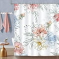 thumbnail image 2 of Watercolor Pink Floral Shower Curtain 72 x 72 Inch Modern Abstract Flowers Decorative Bath Curtain Polyester Fabric Waterproof Bathroom Curtain with 12 Hooks, 2 of 6
