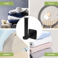 thumbnail image 5 of DODAMOUR 2 Pcs Plastic Curtain Holdbacks for Wall, Self-Adhesive Curtain Hooks Organize and Decorate, L Shape Retractable Curtain Tiebacks Window Treatment (Black), 5 of 6