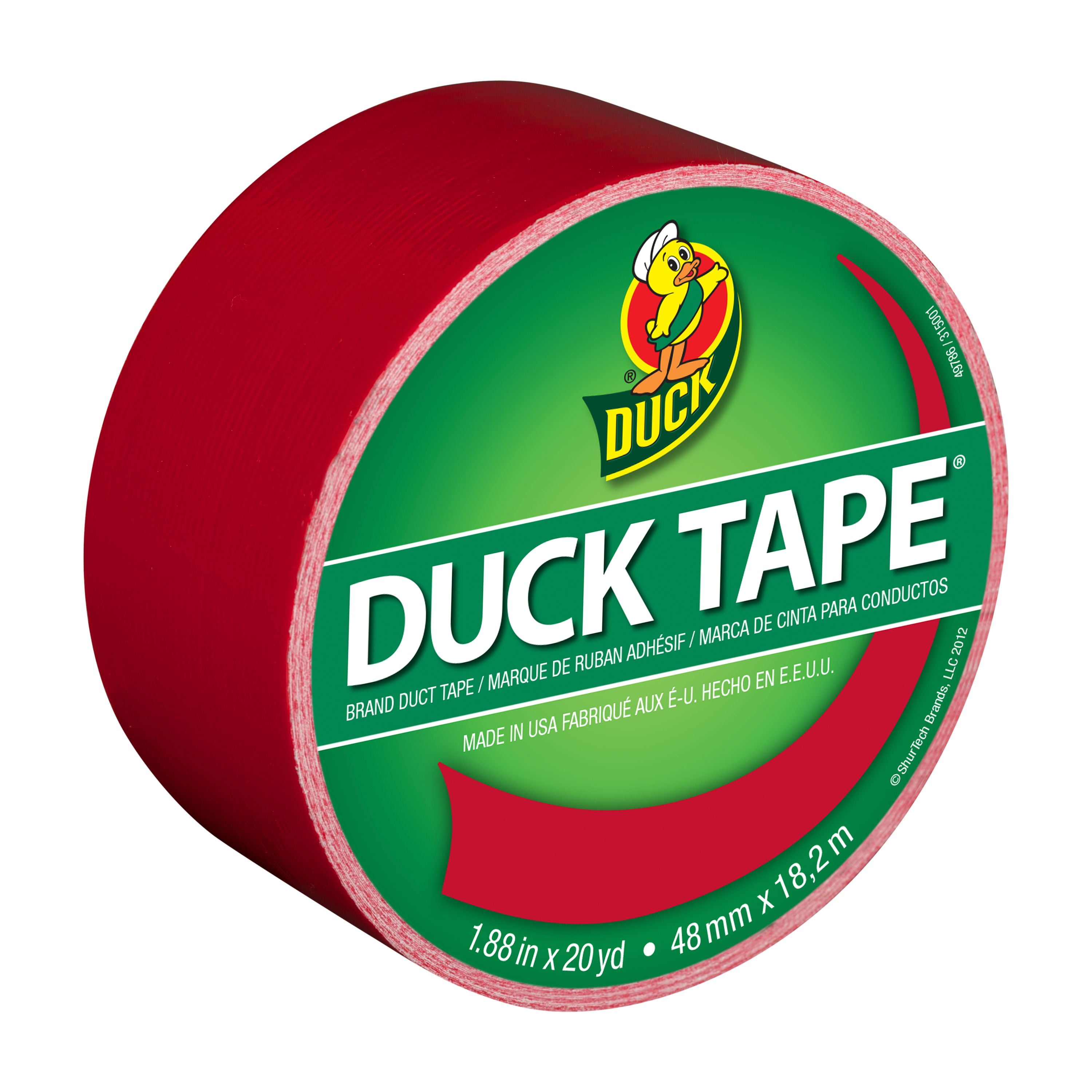 1.88-Inch by 20 Yards Single Roll Duck Brand 392874 Red Color Duct Tape 
