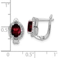 thumbnail image 4 of Sterling Silver Ss Rh-Plated 2.05T.W. Garnet/White Topaz Oval Hinged Earrings Made In Thailand qe16644ga, 4 of 5