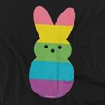 thumbnail image 2 of Rainbow Striped Easter Bunny Peep Unisex Adult Canvas Brand T Shirt, Black, 2X-Large, 2 of 3