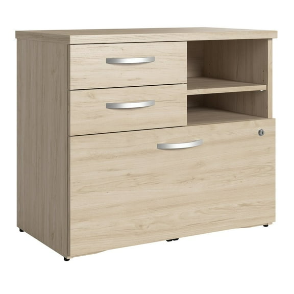 Studio C Office Storage Cabinet with Drawers in Natural Elm - Engineered Wood