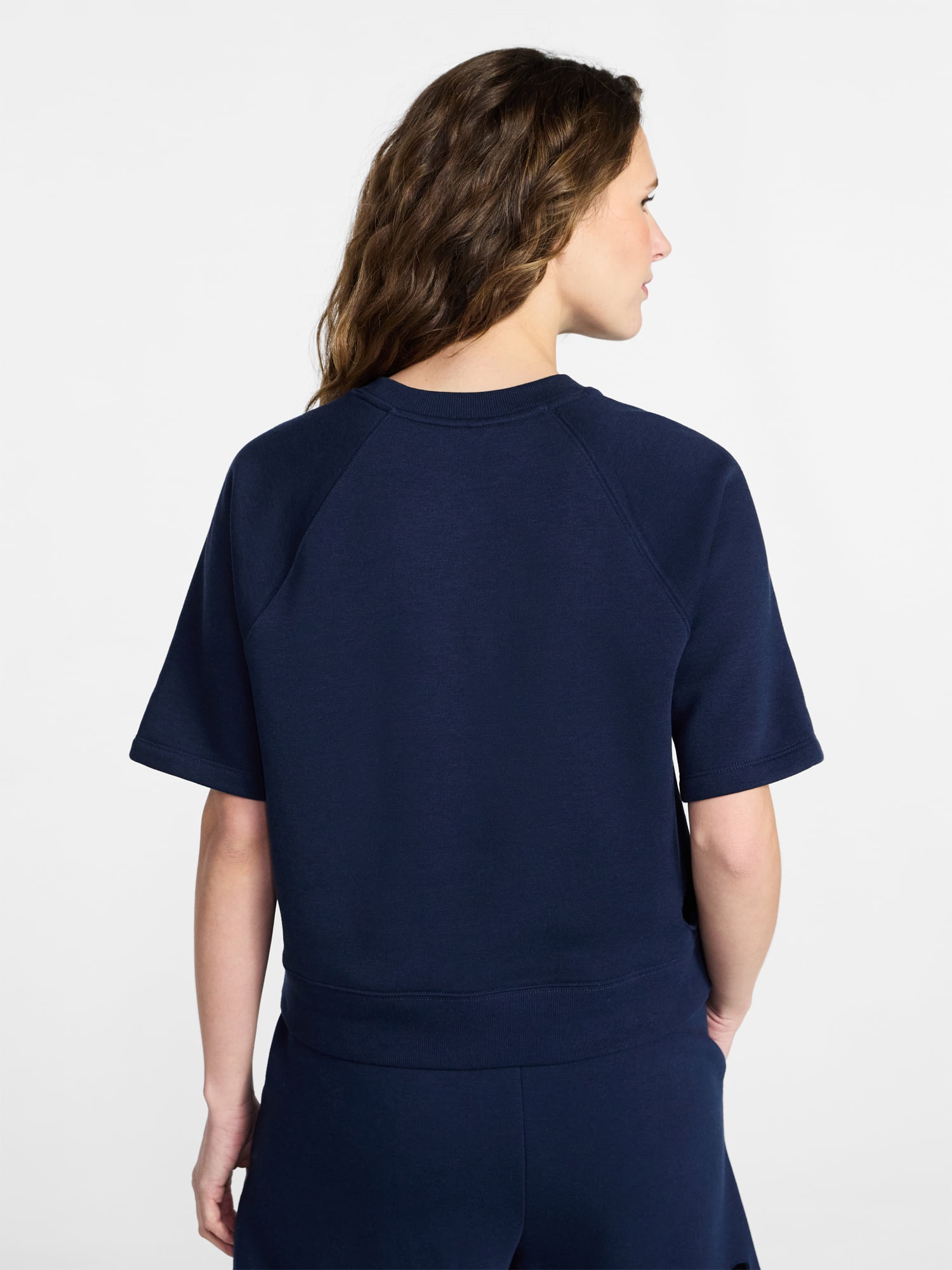 Time and Tru Women's Boxy Sweatshirt with Short Sleeves, Size XS-XXXL