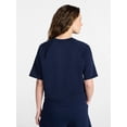 thumbnail image 3 of Time and Tru Women's Boxy Sweatshirt with Short Sleeves, Size XS-XXXL, 3 of 5