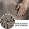 thumbnail image 3 of J&V TEXTILES Rich Floral Pattern Velvet Stretch Chair Cover Chair Slipcover Sofa Cover Furniture Protector Couch Soft with Elastic Bottom Chair Couch Cover with Arms Taupe, Sofa, 3 of 3
