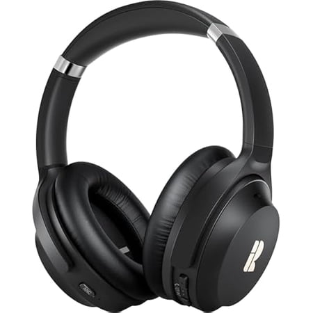 Bluetooth Headphones, Premium Active Noise Cancelling Wireless Headphones Over Ear, 50H Playtime, Hi-Res Audio, Deep Bass, Memory Foam Ear Cups for Travel, Home Office
