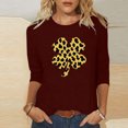thumbnail image 1 of TaTaai Women St. Patrick's Print Crew Neck 3/4 Sleeve Black T-Shirt Loose Casual Top Ladies Spring Street Wear Lightweight Breathable Non-See-Through No Fading Soft Top Gift, 1 of 7