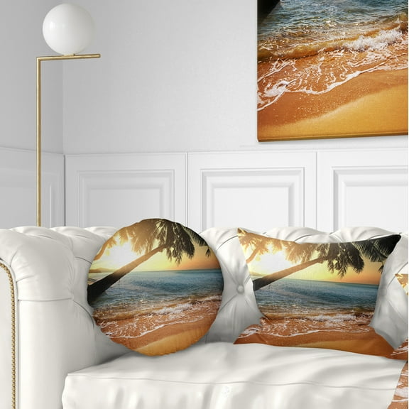 Designart 12" x 20" Multi-color Polyester Throw Pillow