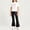 Black, variant on Xdegoge Girls Outfit 2 Piece Short Sleeve Crewneck Graphic Cute T Shirt and Bell Bottom Flare Pants Set Casual First Day Of School Daily Sets 2-14 Years