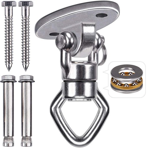 Besthouse Swing Hanger with 2 Bearing, 362kg Capacity, Rotational Device Hanging Accessory for Aerial Silks Dance, Web Tree Swing,
