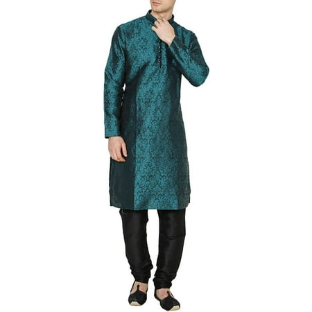 

Royal Kurta Men s Jacquard Silk Printed Kurta Churidar Green
