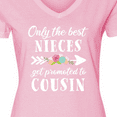 thumbnail image 4 of Inktastic Only the Best Nieces Get Promoted to Cousin Women's V-Neck T-Shirt, 4 of 5