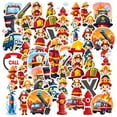 thumbnail image 3 of 35pcs-50pcs Cartoon Stickers Firefighter Stationery Sticker Safety Kids Stickers for Laptops Suitcase Fridge, 3 of 9