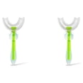 thumbnail image 1 of Inteprter Cepillo de dientes de silicona en forma de U Boquilla para niños de doble cara Diente Mordedor de 360 grados Suministros verde L 2Conjunto, 1 of 6