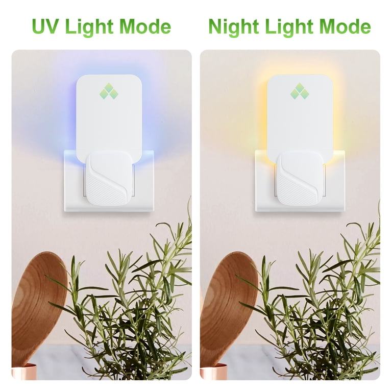 2-in-1 Plug-in Fly Trap With Auto Night Light | Indoor Fruit Fly Gnat Mosquito Bug Zapper | 1 Device + 5 Extra Glue Cards