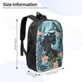 thumbnail image 2 of Uemuo Black Panther Floral Illustration Printed Durable 17-inch Student Backpack - Lightweight, Waterproof, Adjustable Straps, Ideal for School, Work, Travel, 2 of 5