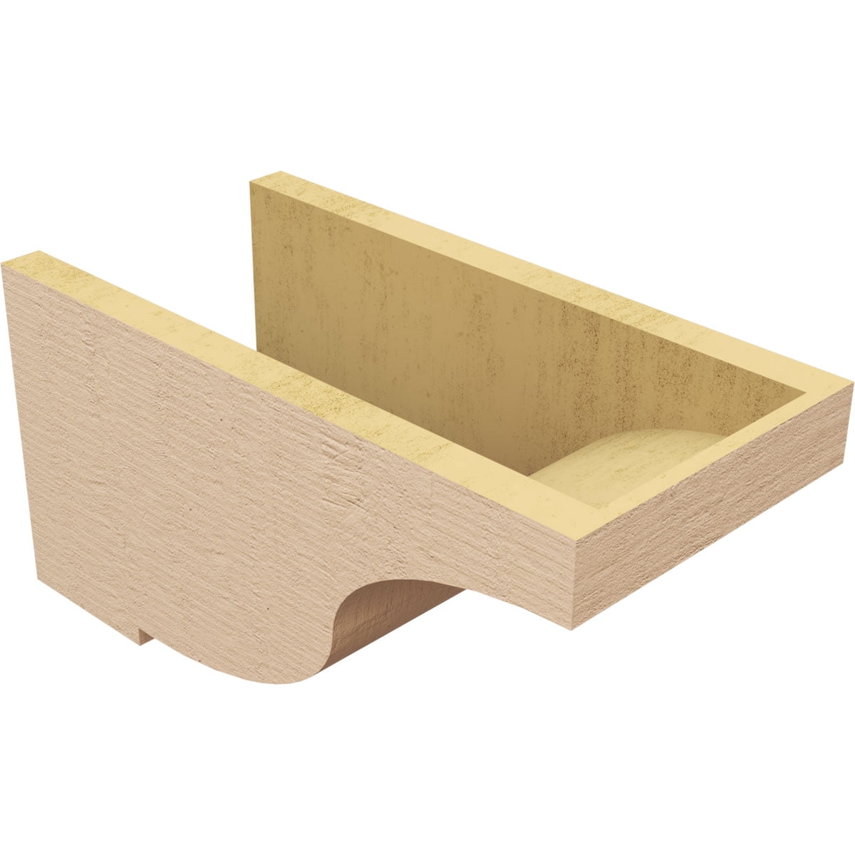 8"W x 16"D x 8"H Wide Van Buren Rough Cedar Woodgrain TimberThane Corbel, Primed Tan