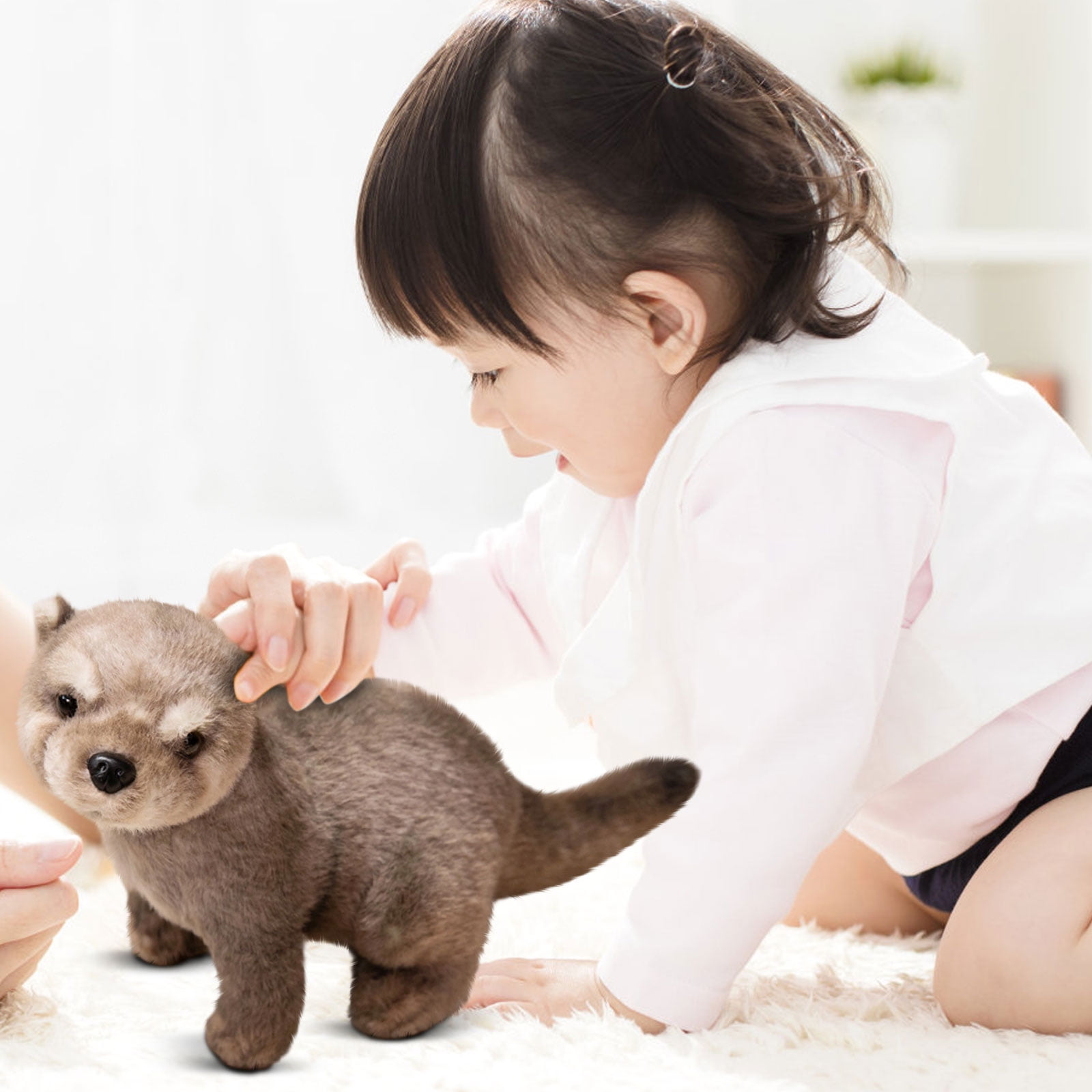 14.96Inch Cute Ferret Stuffed Animals Plush Toy, Soft Plush Throw Pillow for Birthday Christmas Valentines Day Holiday Gifts, Easter Basket Stuffers