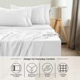 thumbnail image 3 of Lux Decor Queen Sheet Set 6 Piece - Deep Pocket Queen Sheets, Soft Microfiber Bed Sheets Queen, White, 3 of 10