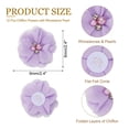 thumbnail image 2 of Chiffon Flowers Rhinestone Pearl Sewing Fabric Flowers Artificial Appliques Embellishments Purple, 2 of 7