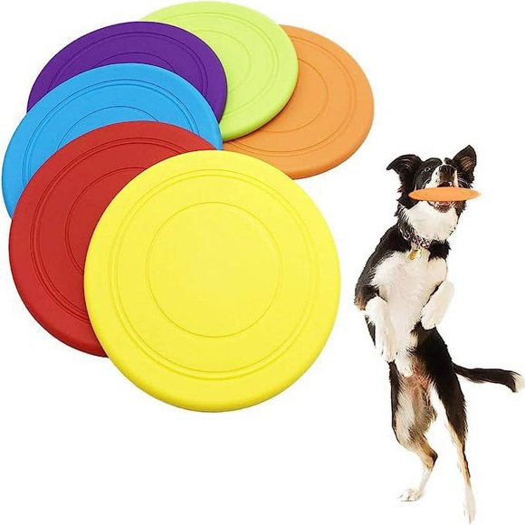 6 Pack Chien Disque Volant Chiens Formation Jouets Interactifs Chiot Flyer Jouet Chien Flyer Soucoupe Flottante Légère pour Petit Chien Moyen Sport en Plein Air Sans Danger sur les Dents