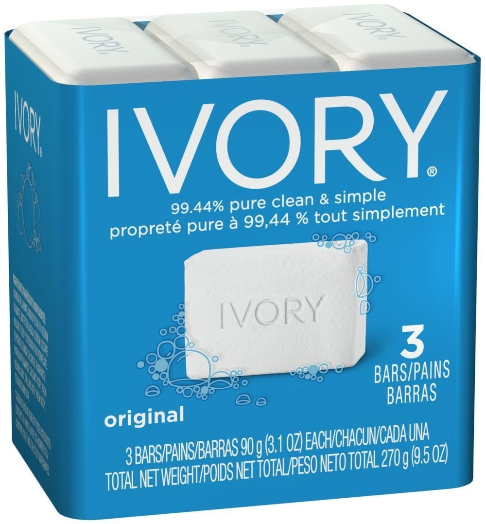Ivory Bar Soap, 3.1 oz bars, 3 ea