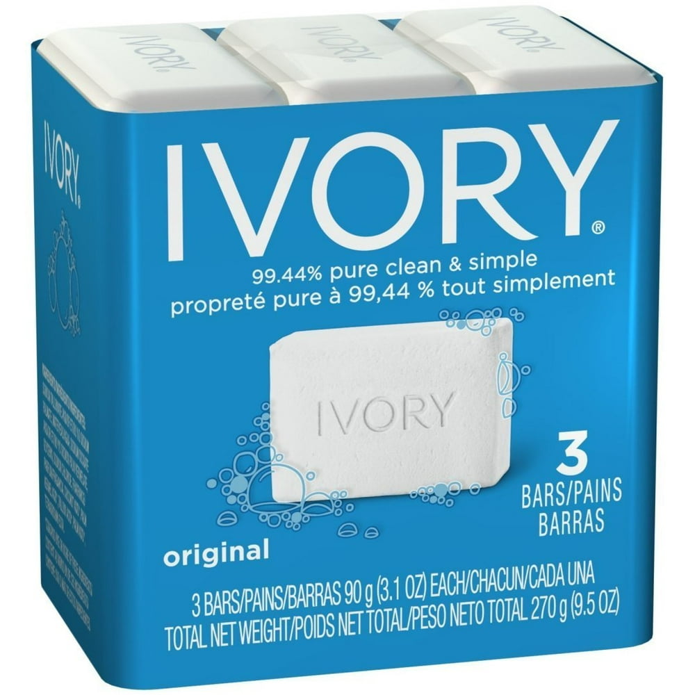 Ivory Bar Soap, 3.1 oz bars, 3 ea