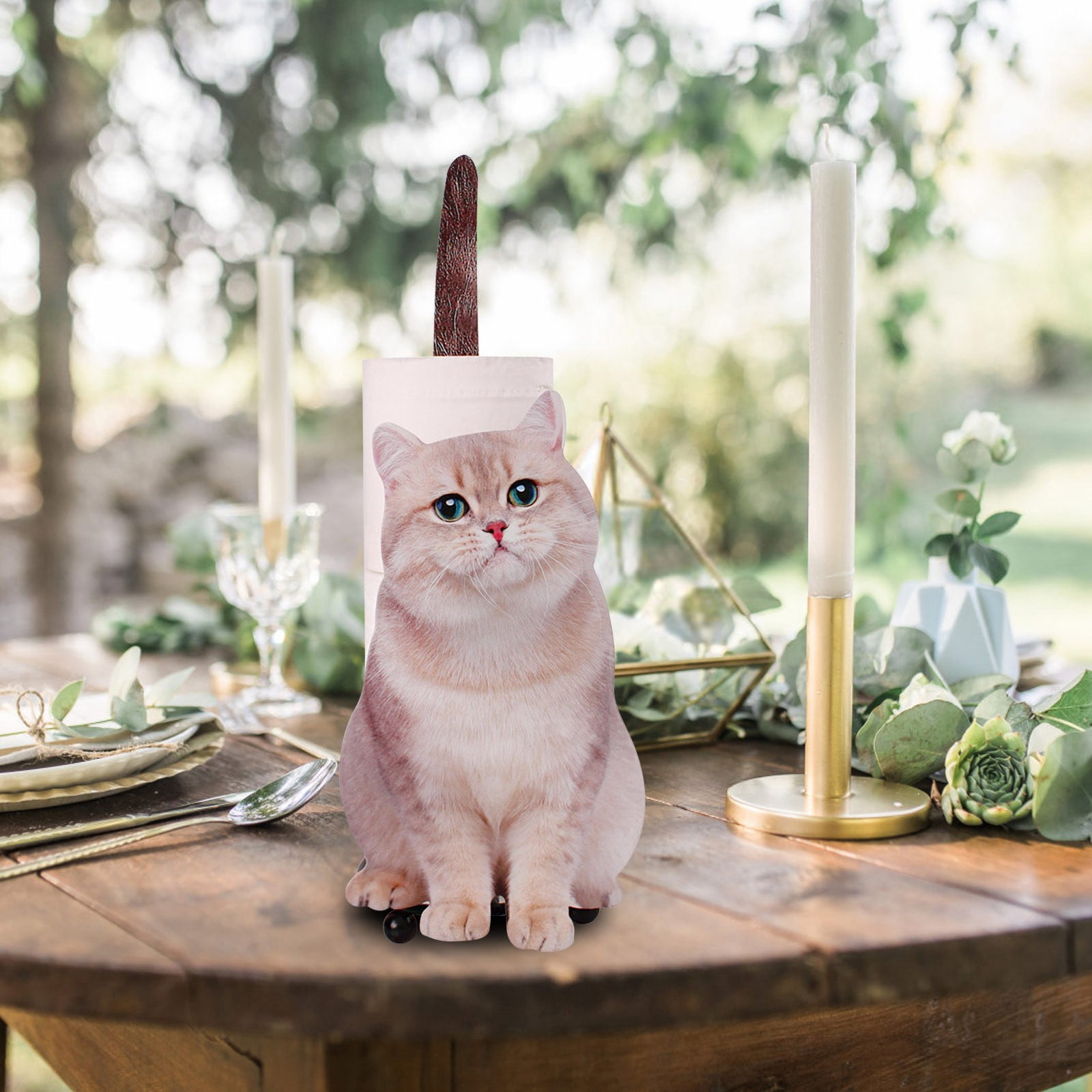 Cat Shape Paper Towel Holder Super Cute Cat Themed for Decorate Your Workspace, Cat Design Paper Towel Holder Stand for Kitchen Toilet Modern Countertop