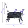 thumbnail image 3 of Grocery Cart with Wheels, Collapsible Outdoor Utility Wagon with All-Terrain Wheels, Heavy Duty Beach Wagon with Drink Holder, Blue Folding Wagon for Shopping, Yard, Camping, 150 Pound Capacity, 3 of 11
