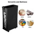 thumbnail image 7 of Unique Bargains Laundry Basket with Wheels 27" Tall Rolling Laundry Basket with Handle for Corner Dorm Black, 7 of 7