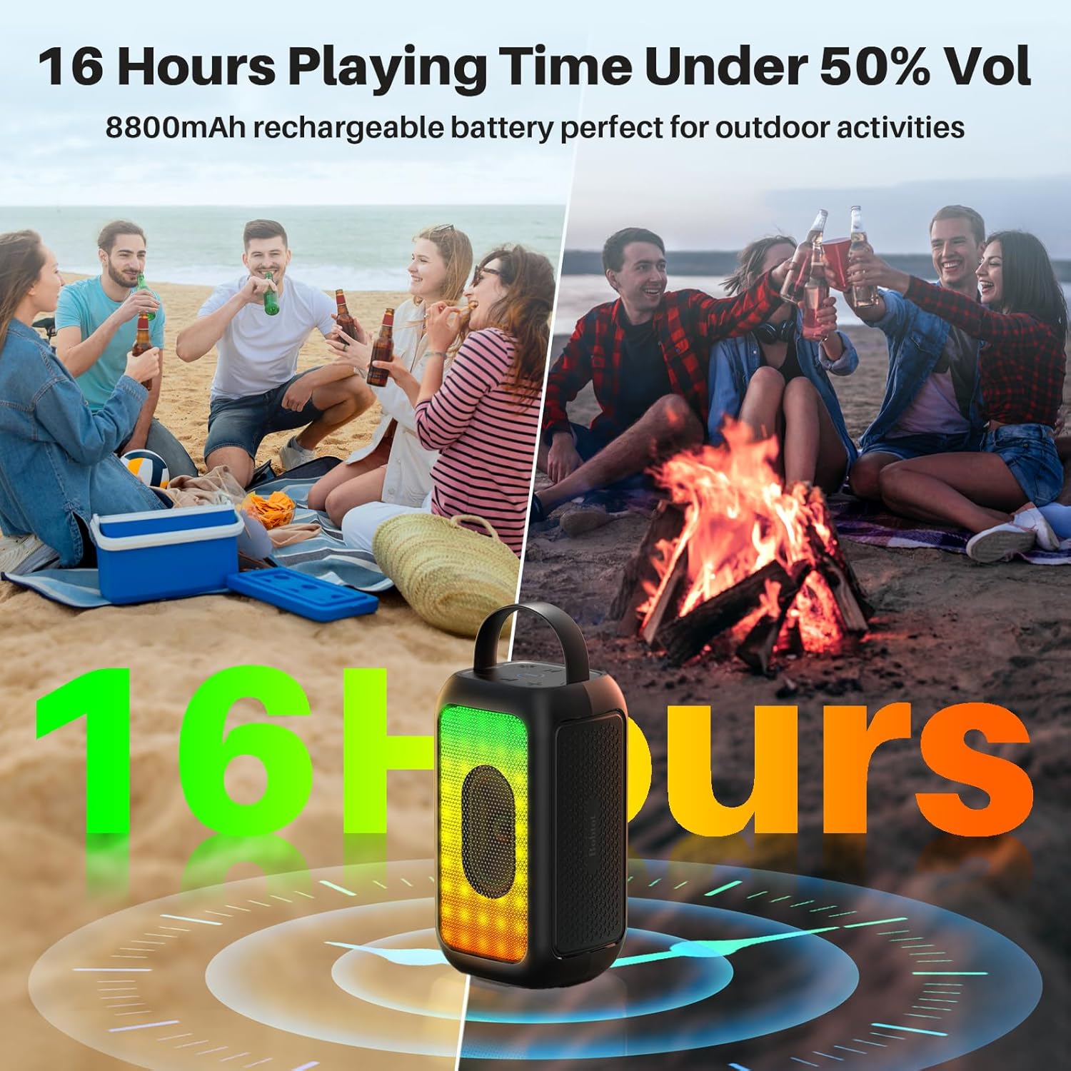 Karaoke Machine for Kids Portable Bluetooth Speaker with Wireless Microphones 5 Magic Voice Home Party Karaoke Speaker with Colorful RGB Lights Gifts for Girls Boys Black