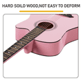 thumbnail image 6 of Tcbosik 38in Acoustic Guitar Starter Kit w/Gig Bag, Picks, Strings, Capo, Tuner and Strap for Beginners, Matte Pink, 6 of 10