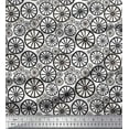 thumbnail image 3 of Soimoi Noir Soie Roue Ethnique Tissu Imprimé 1 Yard 42 Inch Wide, 3 of 3