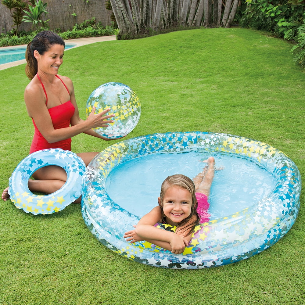 Intex 59460EP Circles Fun Inflatable Pool Set 1-Pack Summer Swimming Safety 